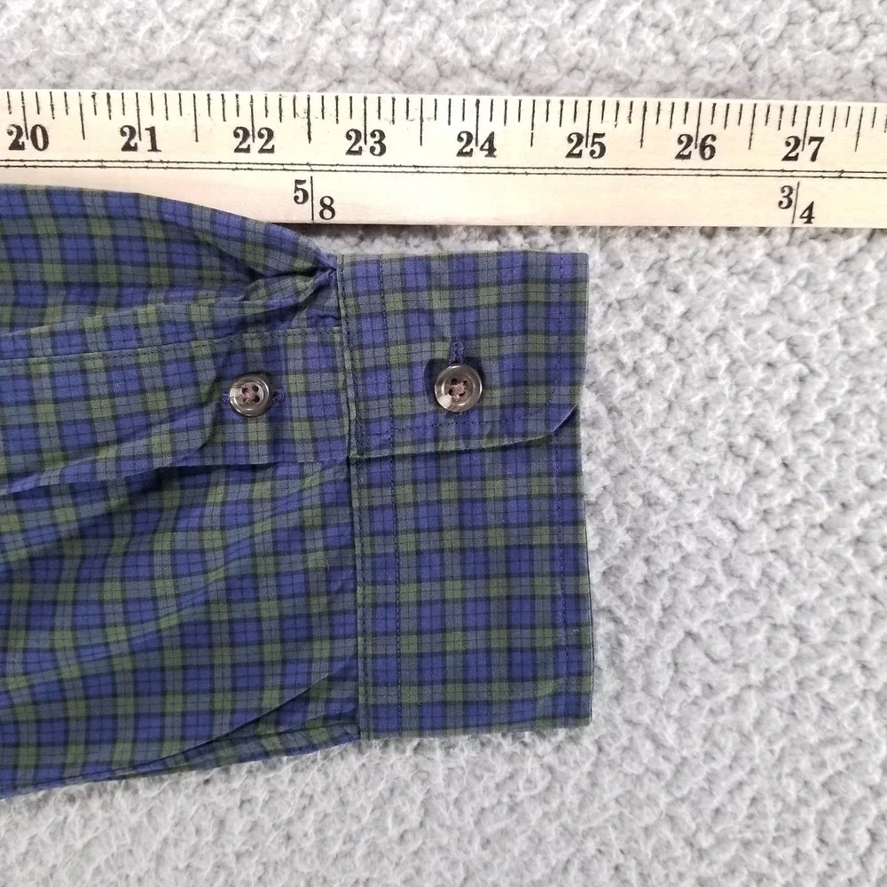 Ralph Lauren Shirt Mens XL Navy Plaid Classic Fit Button Down Cotton Stretch